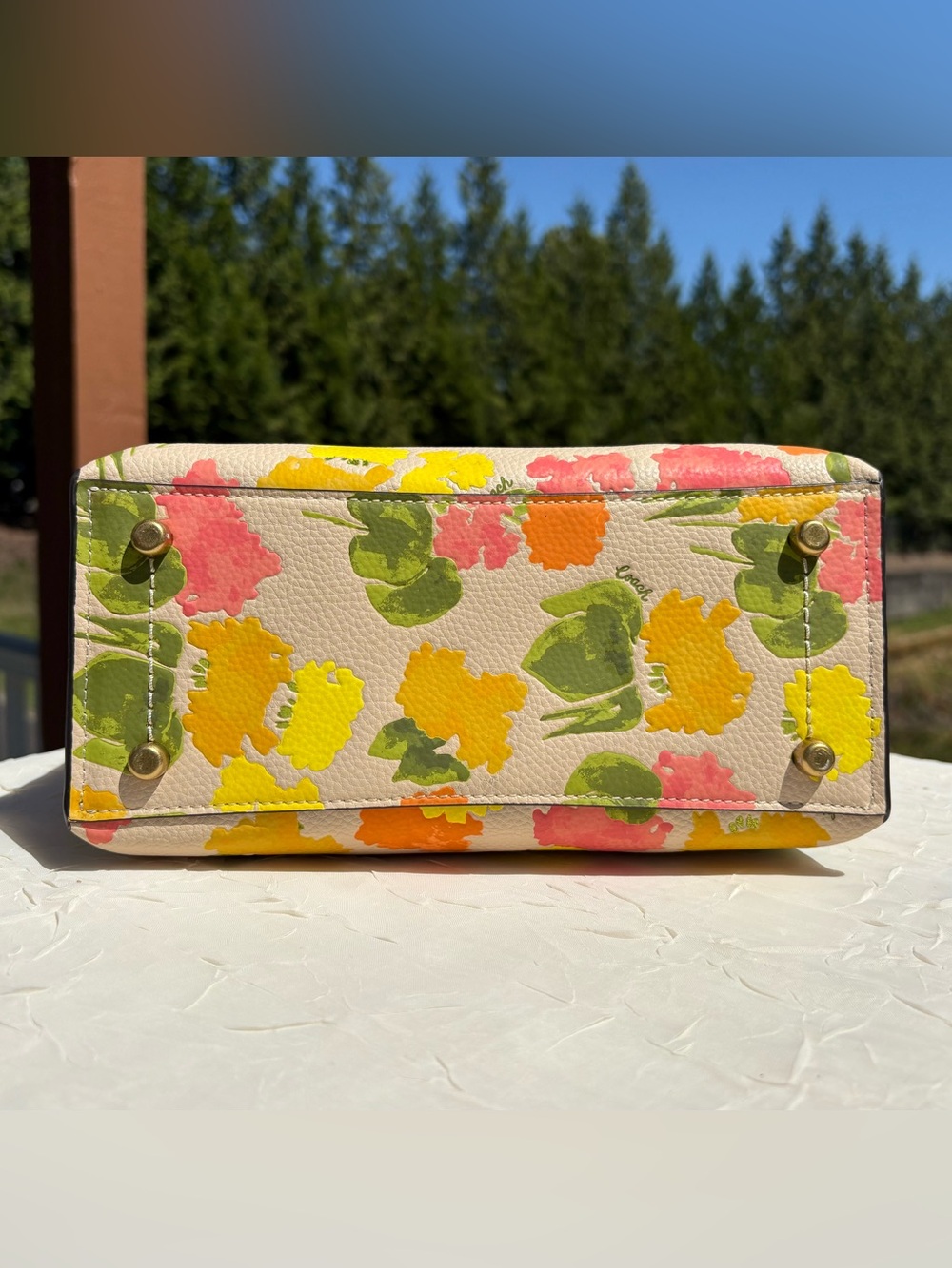COACH Willow Tote Bag 24 With Embossed Floral Print & Matching Wallet CC389 - Picture 9 of 15